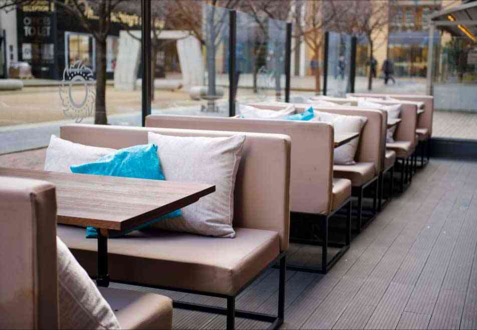 The heated, covered terrace at Siamais in Oozells Square